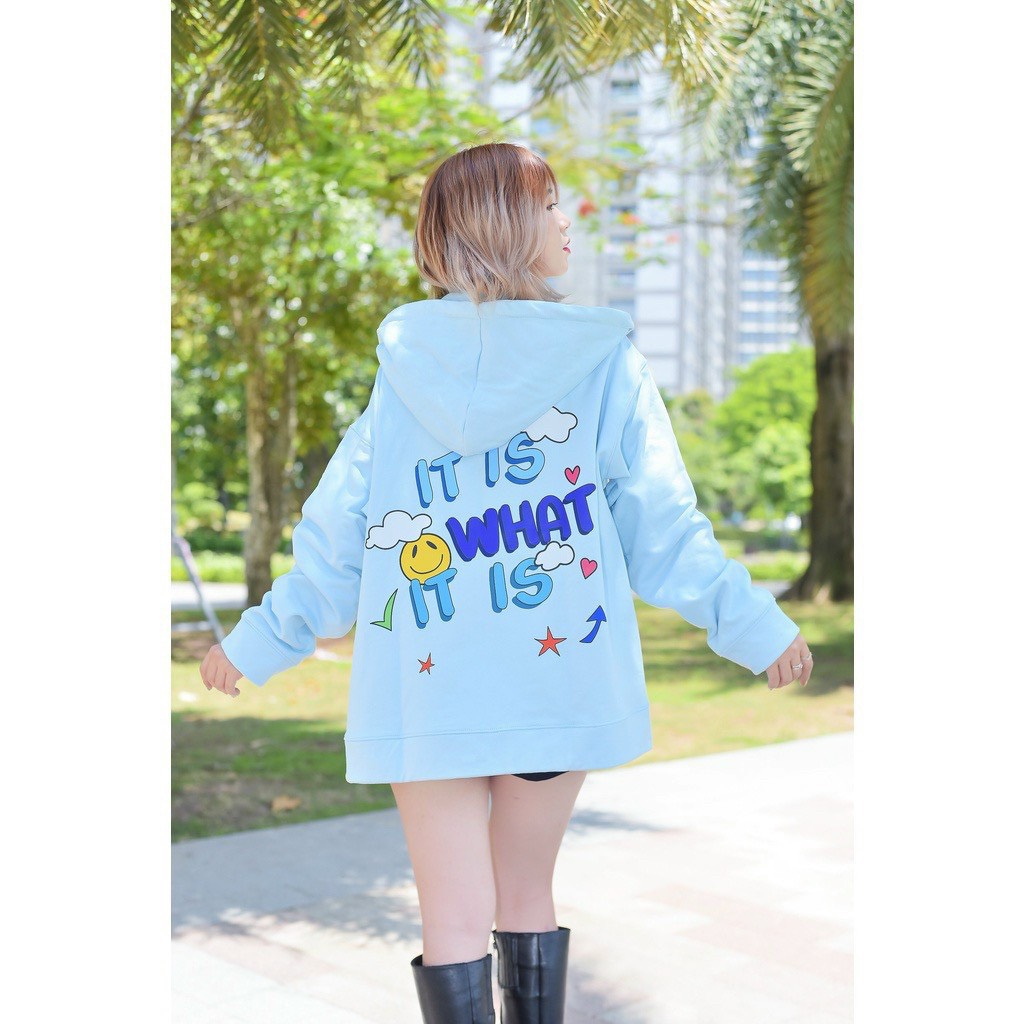 Áo khoác nỉ chống nắng nữ what is it form rộng phong cách sành điệu