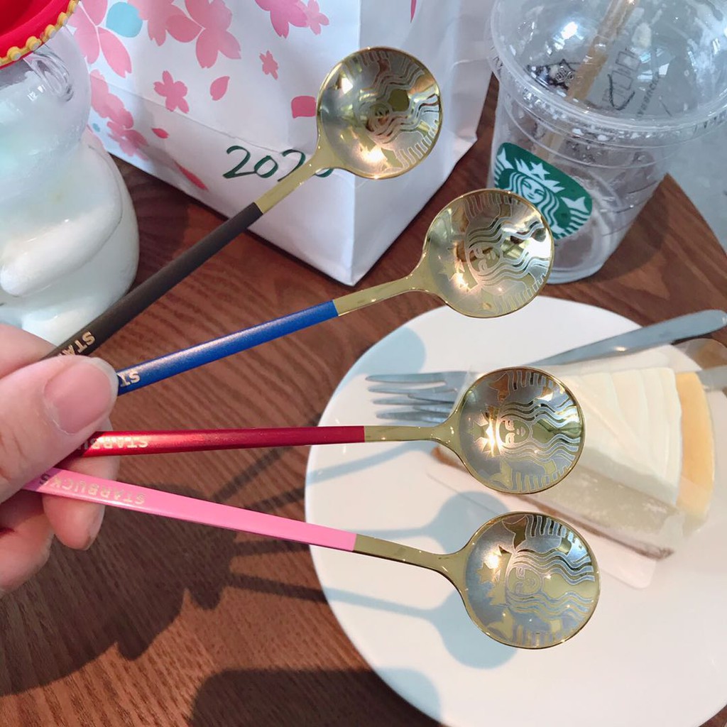 SET 4 THÌA MUỖNG STARBUCK SANG TRỌNG (kèm hộp đựng như hình)