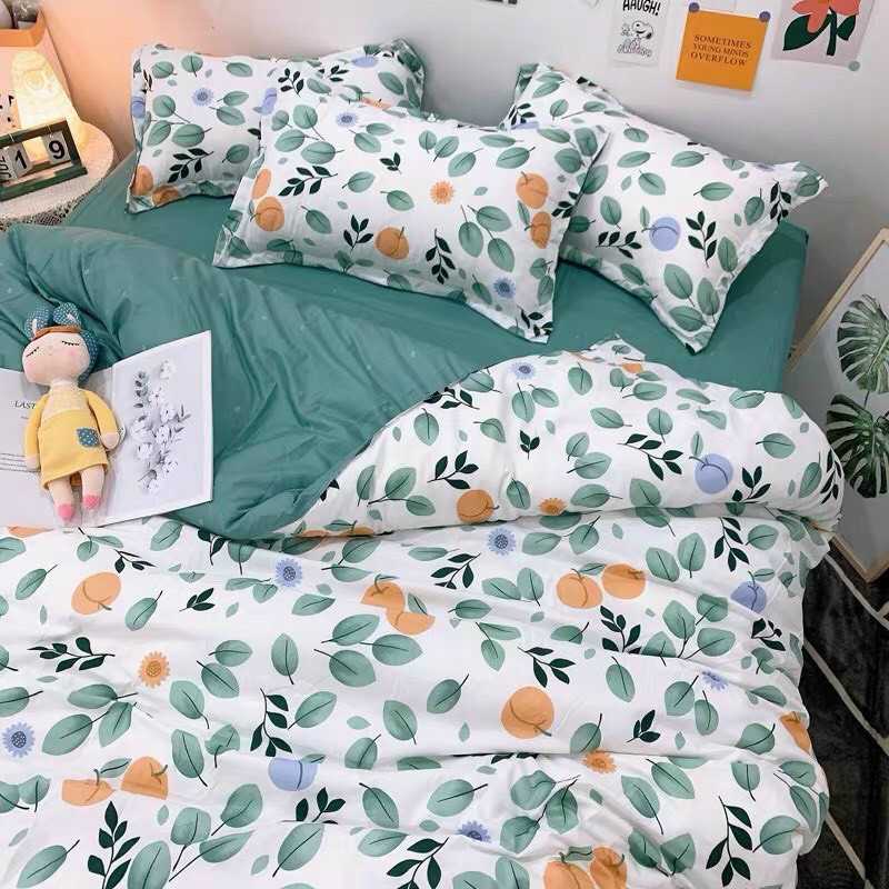 Bộ chăn ga gối Cotton poly M2T Bedding đáng yêu - vỏ chăn, ga giường và 2 vỏ gối nằm - miễn phí bo chun đủ kích thước 1m, 1m2, 1m4, 1m6, 1m8, 2m, 2m2