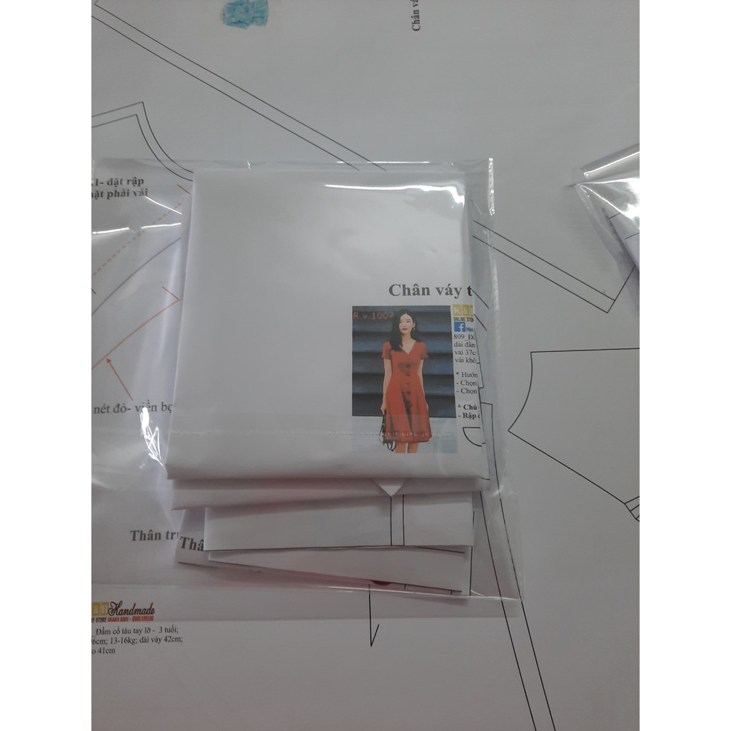 Rập giấy A0 mã 809-Rập đầm xòe - k phải dáng 7 mảnh (Bản vẽ) (BẢN VẼ)