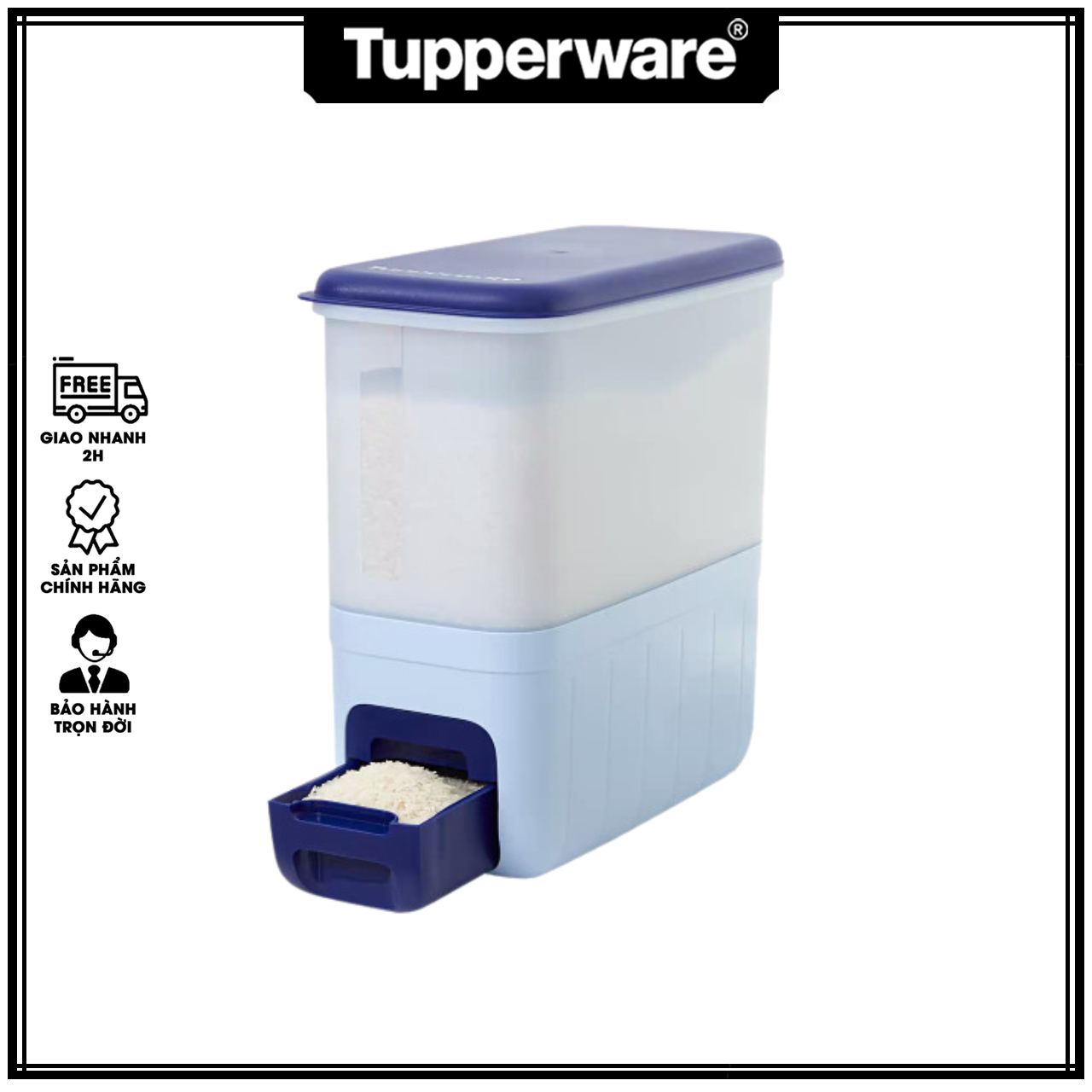 Thùng Gạo Rice Smart Aqua 10kg - Tupperware