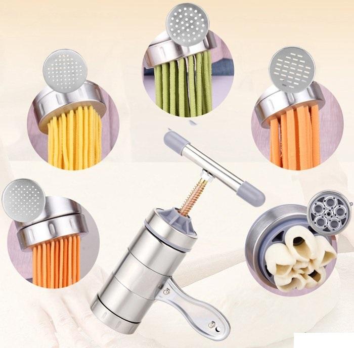 Khuôn làm bún/ mì tươi tại nhà 5 đầu thay thế bằng inox, Máy làm bún, bánh canh, nui tại nhà an toàn, đảm bảo vệ sinh, dễ sử dụng và vệ sinh sau khi dùng
