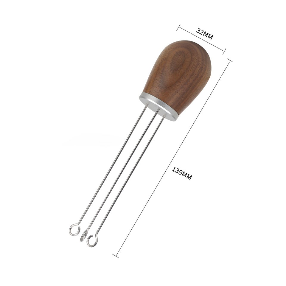 Dụng cụ đánh tơi bột cà phê Espresso cán gỗ | WDT Tool Coffee Distribution Tool Needle