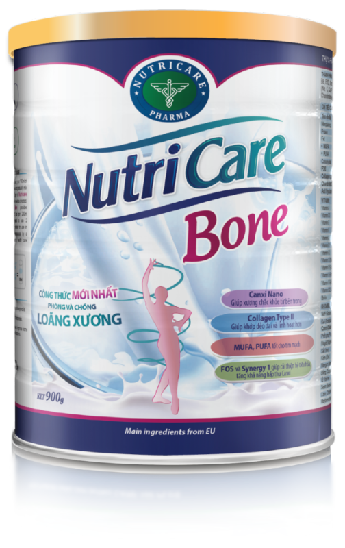 Sữa bột Nutricare Bone - phòng loãng xương, cải thiện xương khớp (900g) nhập khẩu