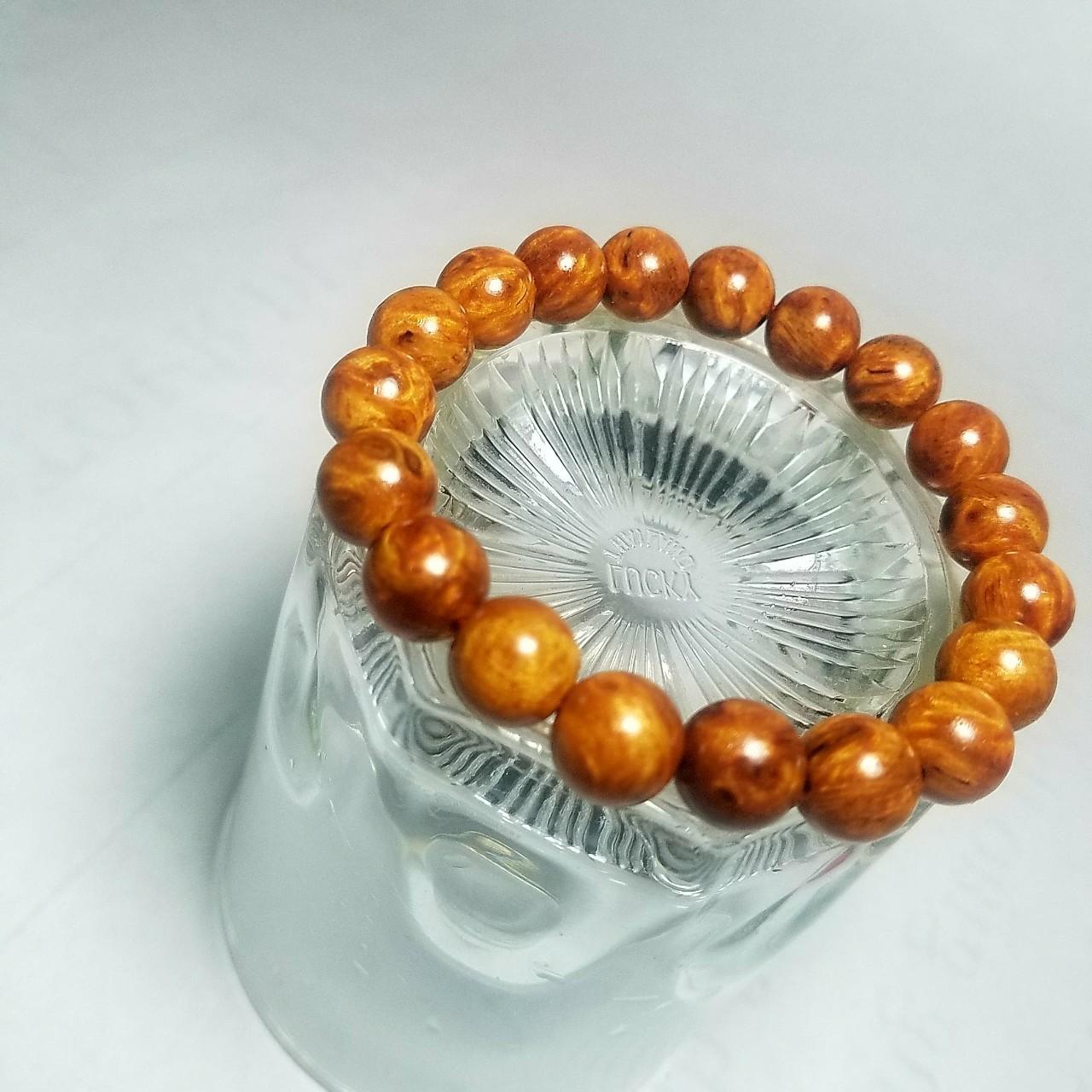 VÒNG TAY GỖ NU HUYẾT LONG 8LY CHO NỮ