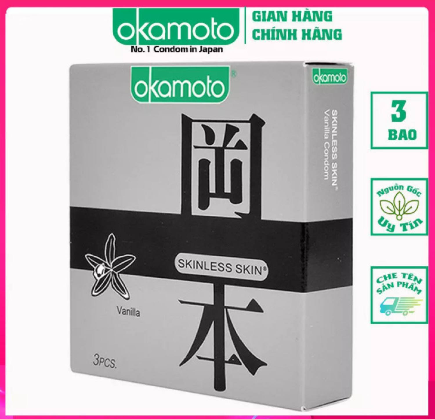 Bao Cao su Okamoto Skinless Skin Vanilla Hộp 10 Cái