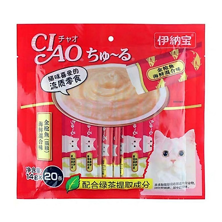 [Hoàn Tiền 10%] Ciao churu cho mèo mix vị 40 tuýp