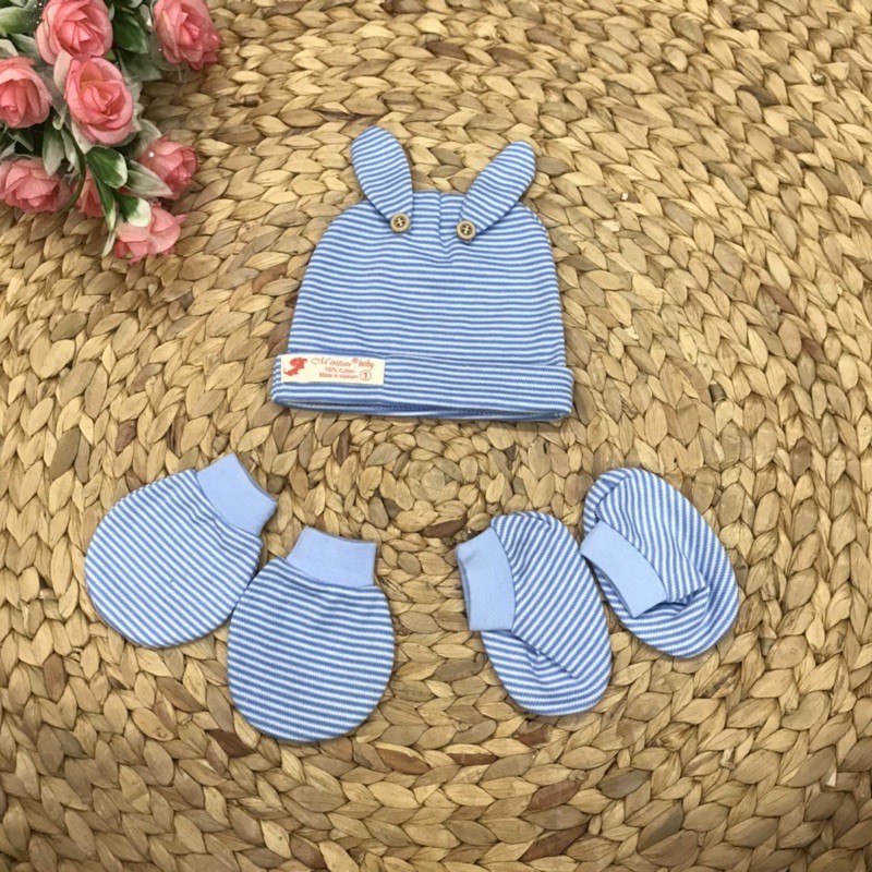 [HCM][Được chọn mẫu] Bộ nón bao tay bao chân cho bé sơ sinh