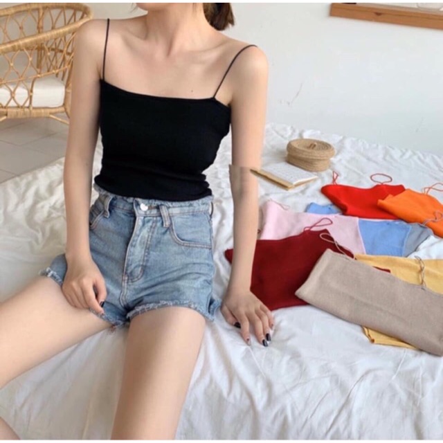 Áo 2 dây sợi bún chất cotton mát lịm