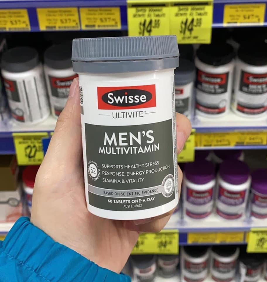Swisse Men Ultivite Multivitamin Úc, 60 viên - Swisse Men Vitamin tổng hợp cho nam