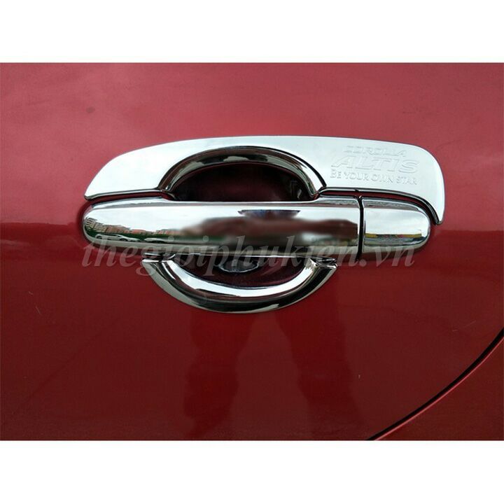 Bộ ốp chén cửa, tay cầm cửa xe toyota vios 2014-2018 - mạ crom