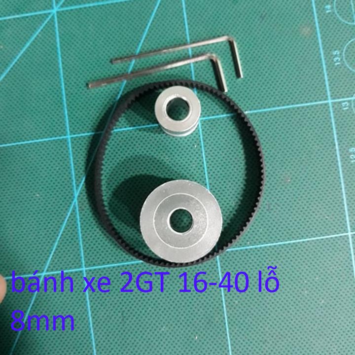 bộ buly 16 40 lỗ 8mm và dây đai 200mm