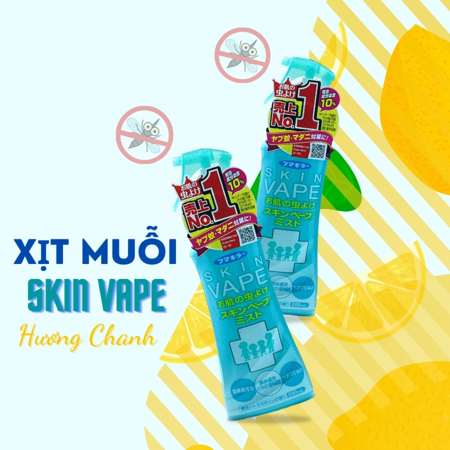 (HCM) Xịt chống muỗi Skin Vape Hello Kitty Nhật