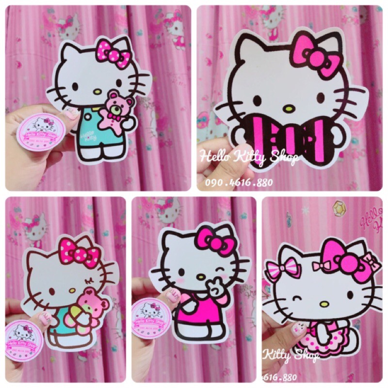 Set 5 decal hellokitty size 12cm