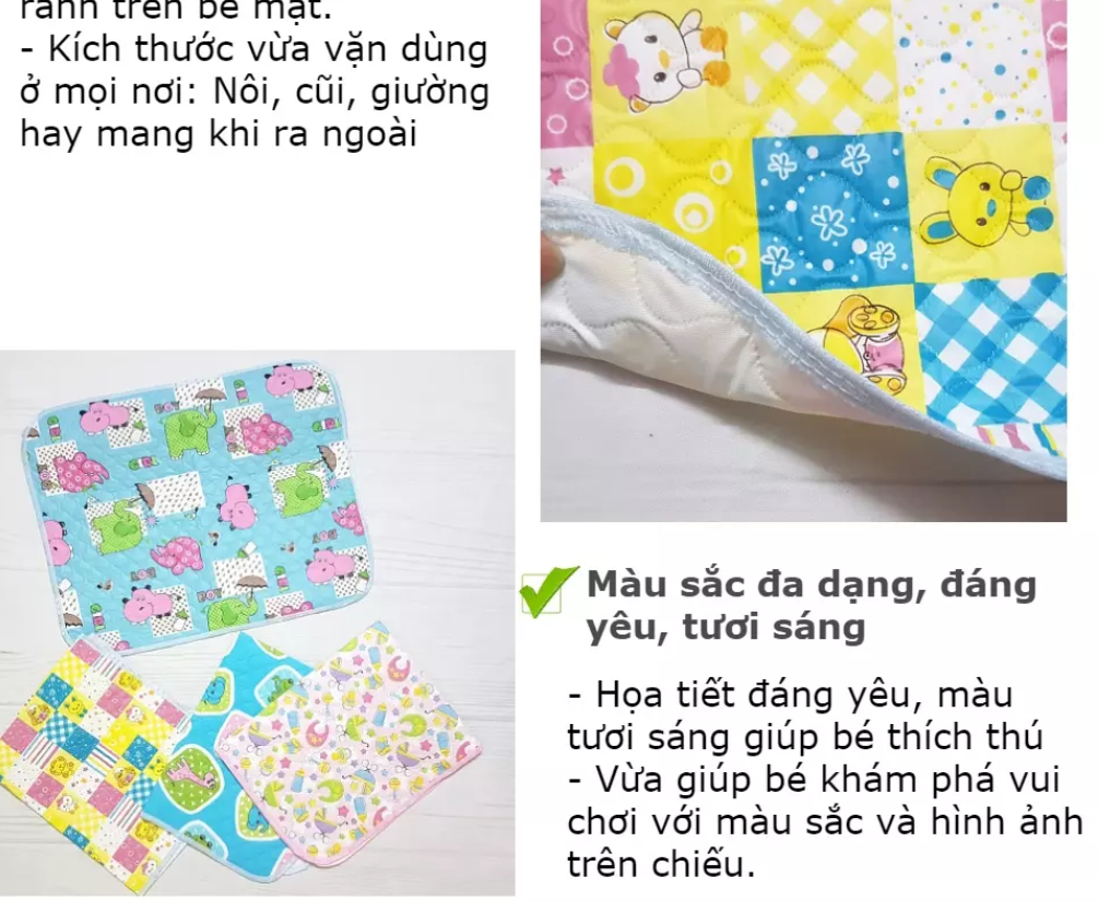 [HCM]Chiếu lót chống thấm thay tả cho bé ( 1 cái  50*70cm)