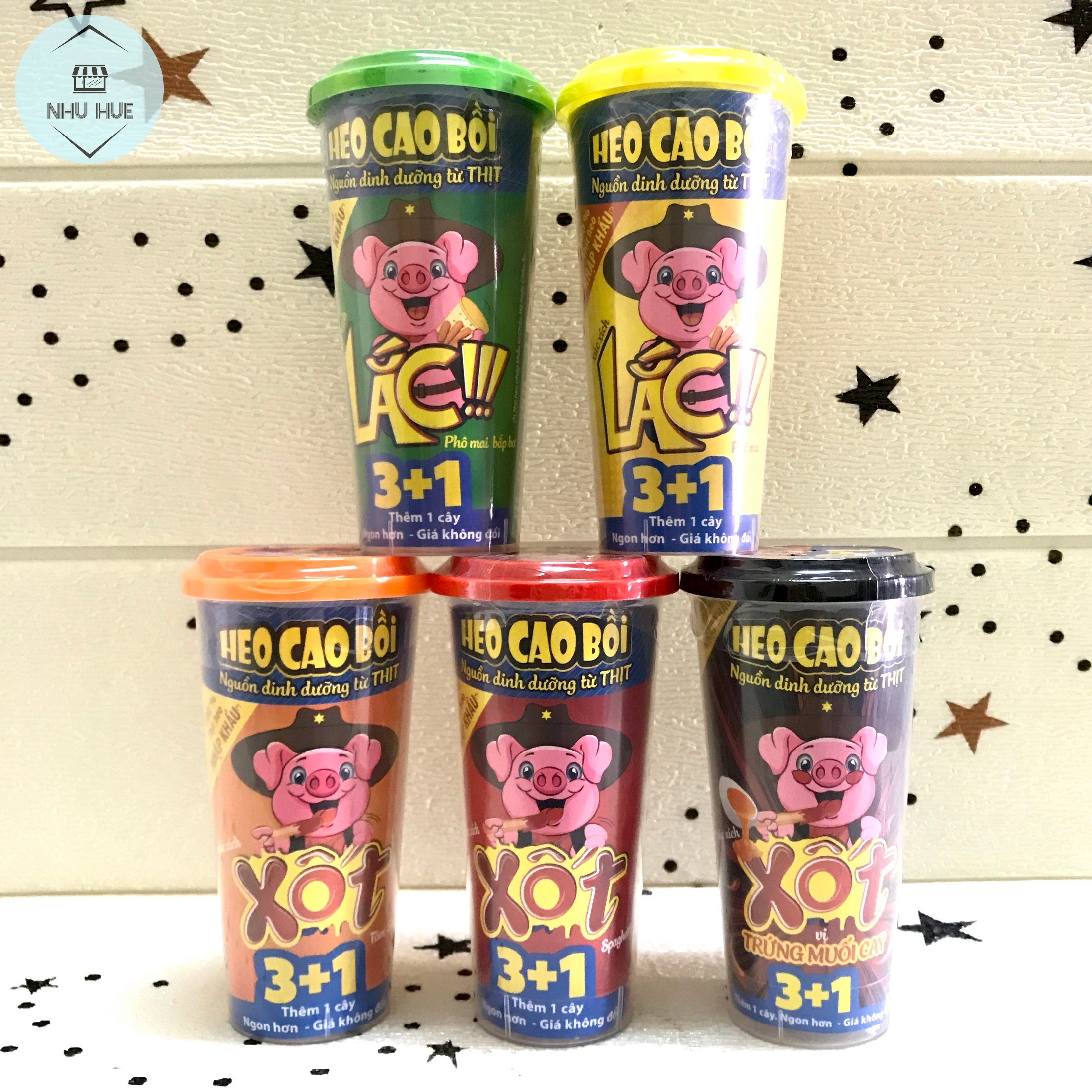 Xúc xích lắc Heo Cao Bồi (5 hộp x 4 cây x 16g)