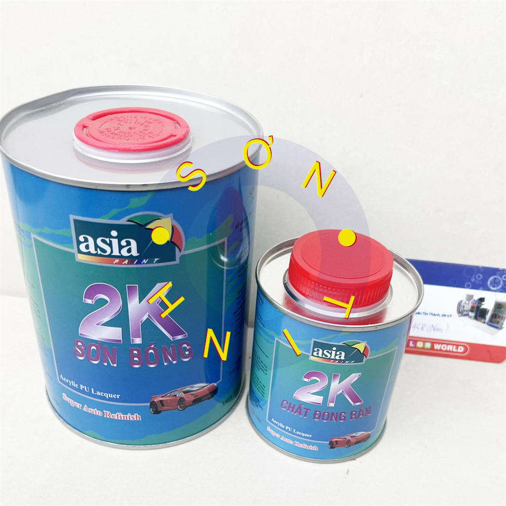 Sơn bóng 2k trọn bộ bóng + cứng - bóng asia super 2k bộ 1.25kg