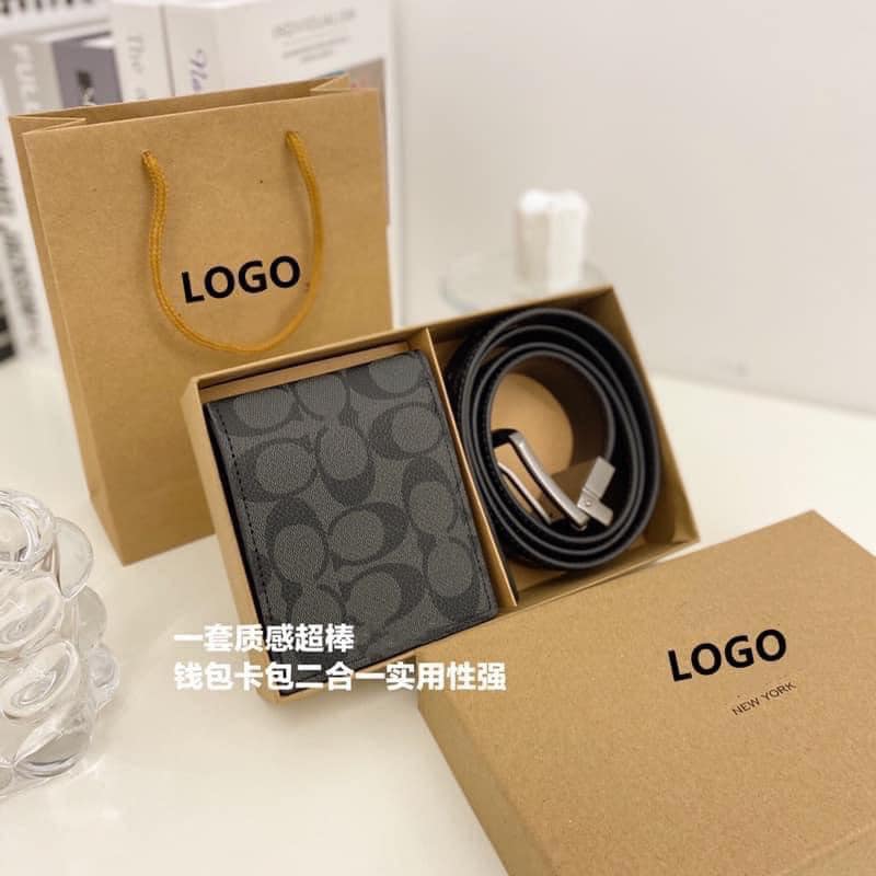 Set ví và thắt lưng Coach nam