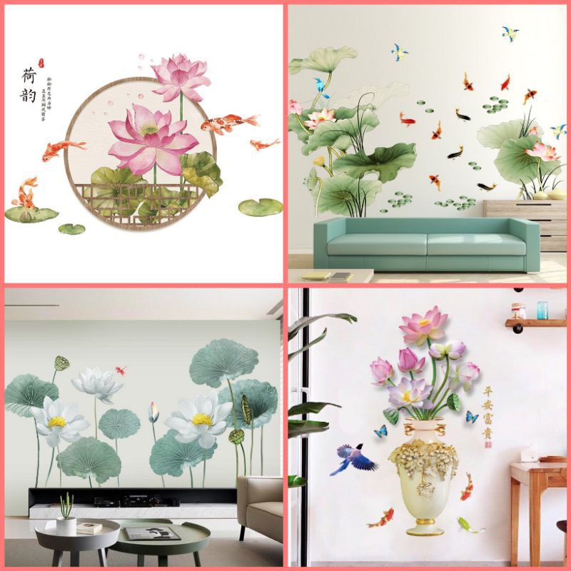 Decal Dán Tường Hoa Sen