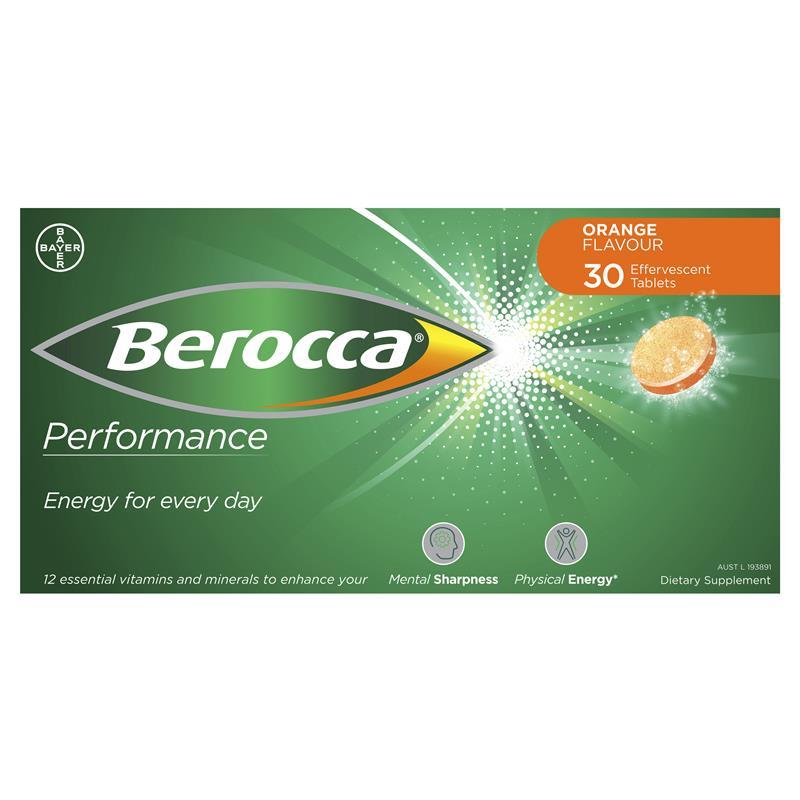 Viên sủi tăng đề kháng Berocca Performance Effervescent 30 viên (Orange) - [ÚC] cao cấp