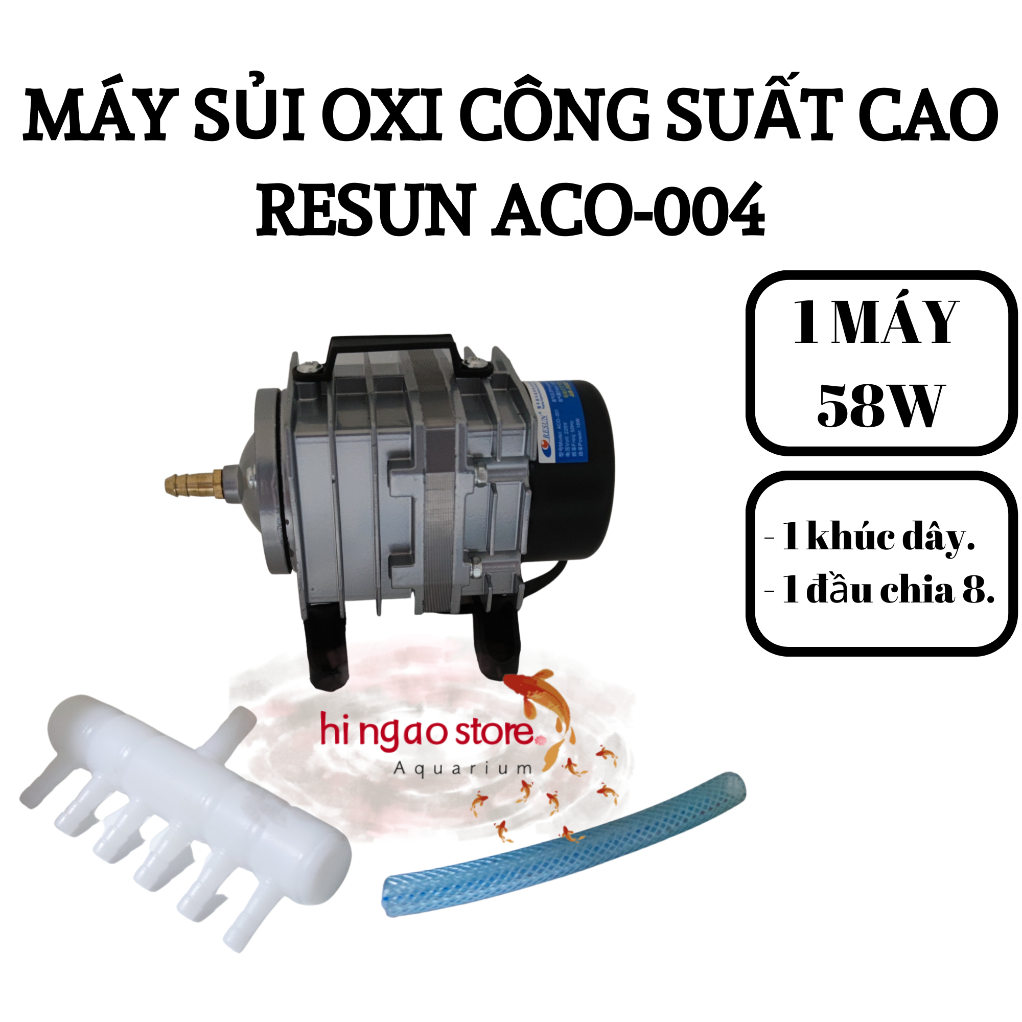High power 58W Resun aco-003 oxygen pusher-oxygen pusher, oxygen pump-fish accessory | Hingaostore.