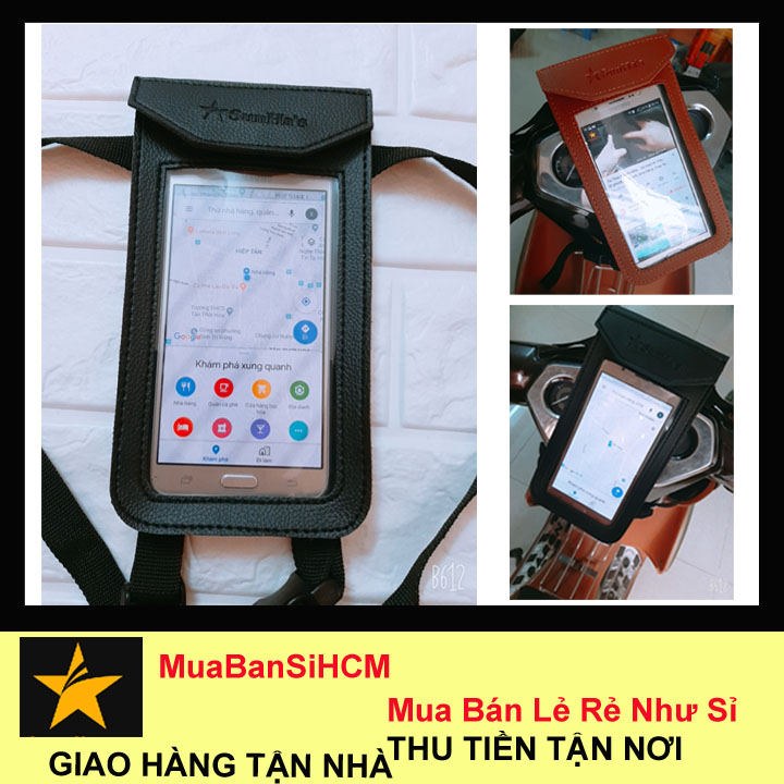 túi ghi đông , túi đứng để điện treo xe máy chất liệu da tiện dụng mẫu mới 2020 có màu đen và nâu thiết kế gọn sử dụng trong grap , goviet và ai cũng sử dụng được vì tiện dụng trong việc di chuyển bằng xe máy CHOTO CT 2079