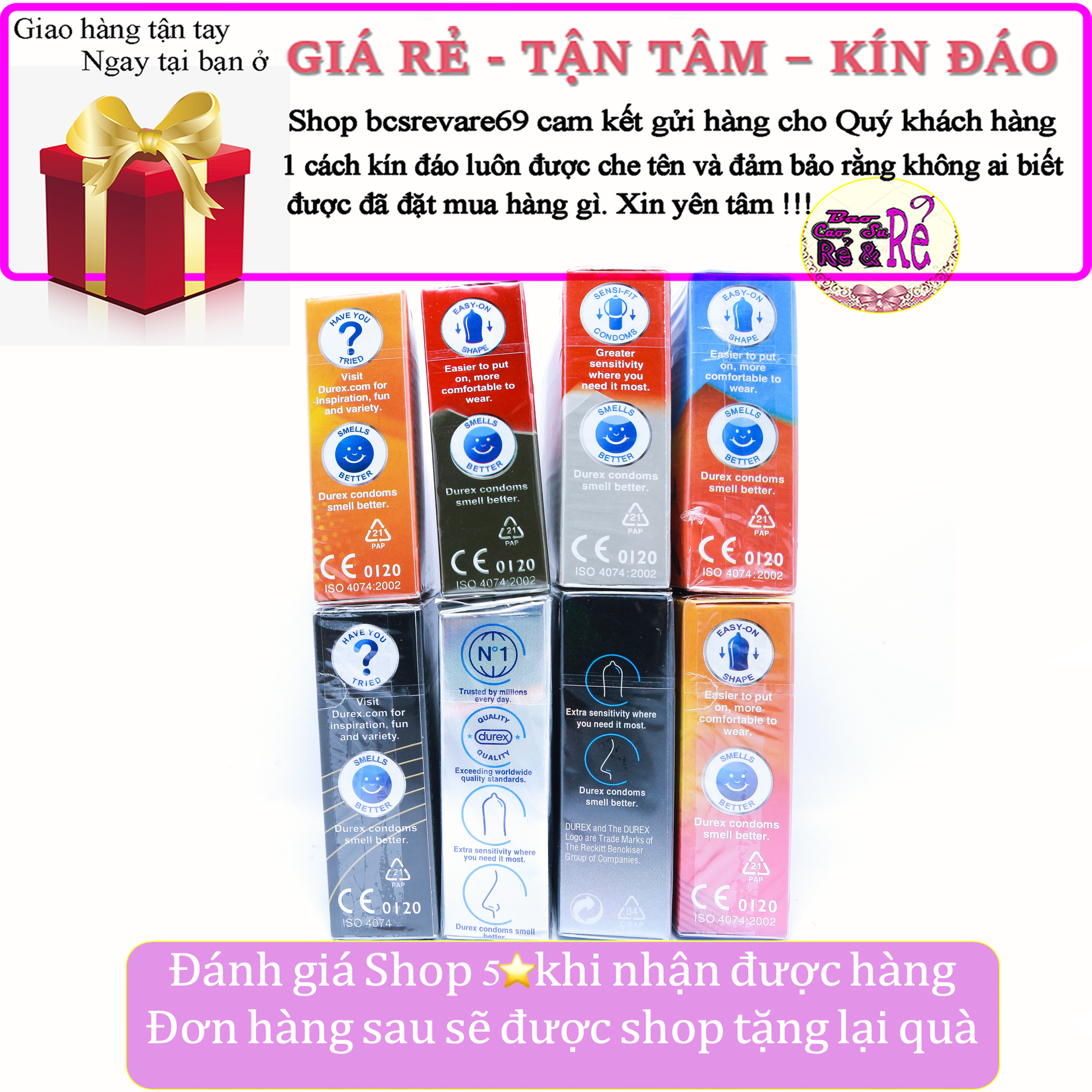Bao Cao Su Siêu Mỏng Durex Fetherlite Hộp 3 Bao