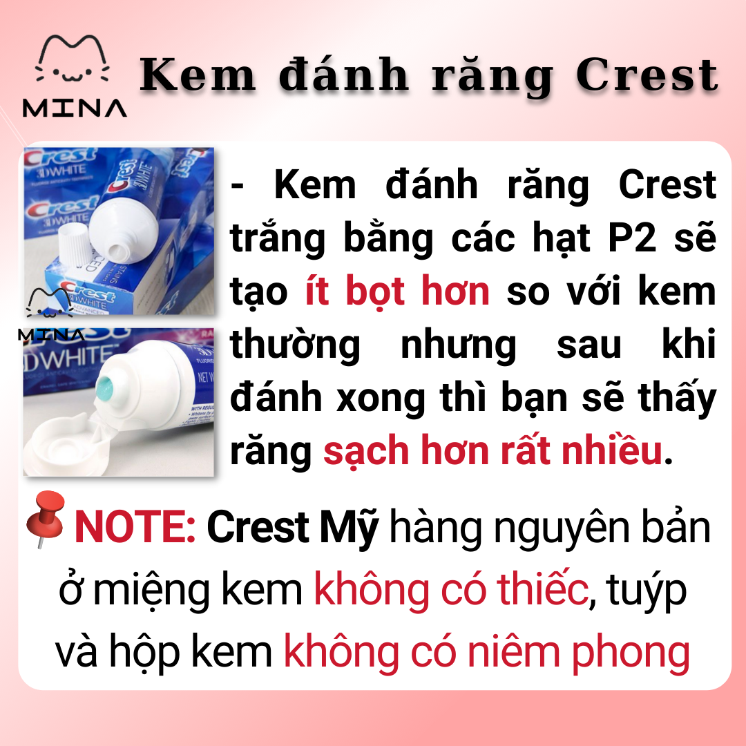 [Nhập RAISINGSTAR18, giảm 30k cho đơn 99k]Combo 3 tuýp kem đánh răng crest 3D White Brilliance - 3 pack