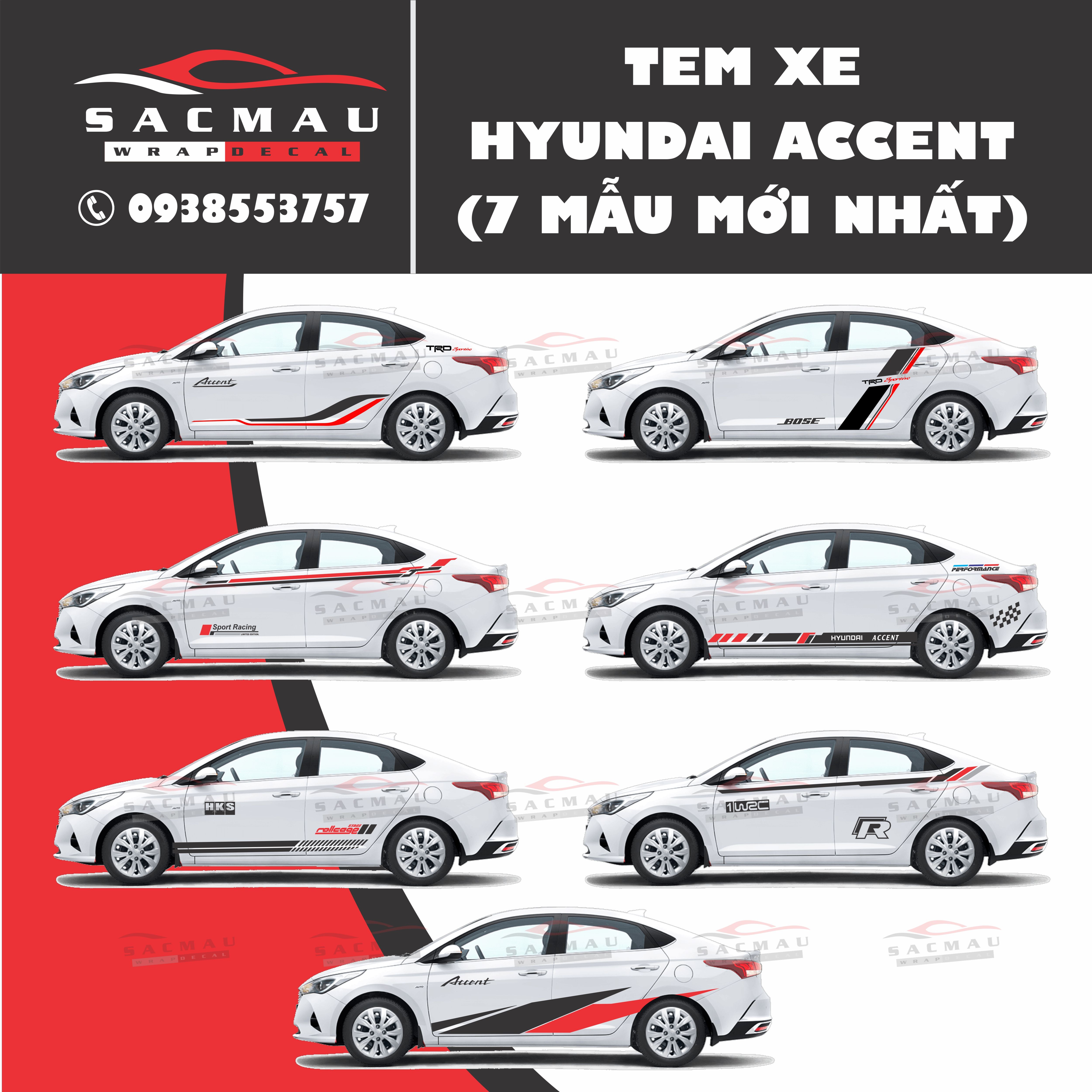 Tem HYUNDAI Accent { 7 MẪU CỰC ĐẸP}