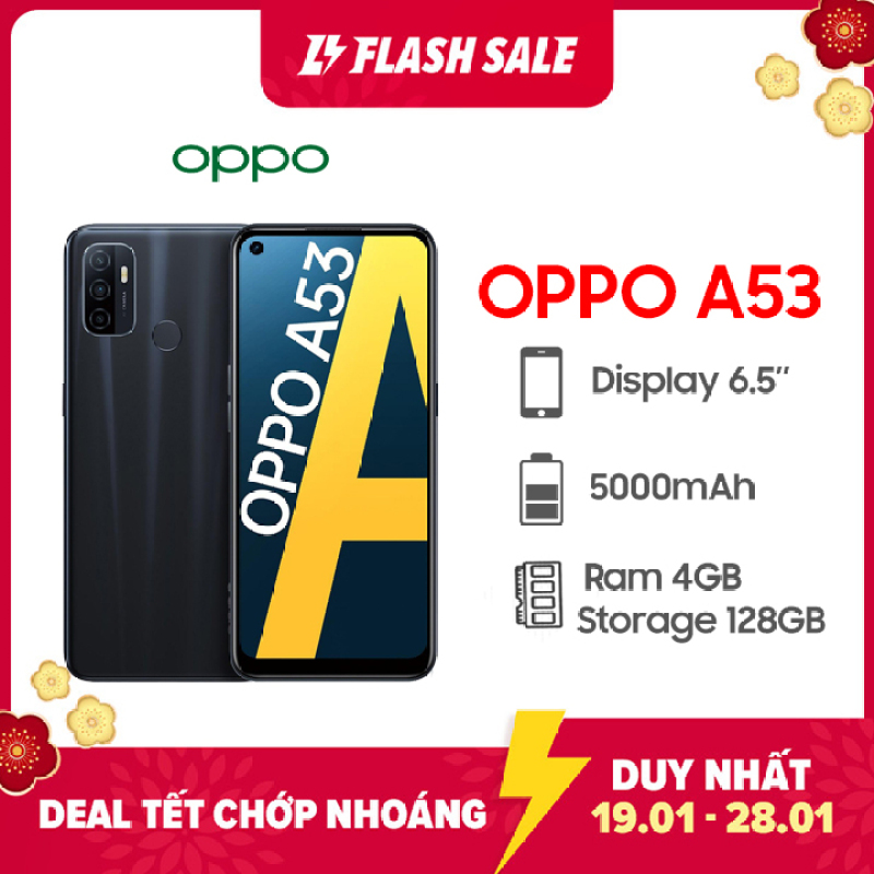 Điện thoại Oppo A53 (2020) Bộ nhớ trong 128GB | Hàng chính hãng, mới 100%, Nguyên Seal | Bảo hành 12 tháng trên toàn quốc | Màn hình 6.5 inch | Pin 5000 mAh