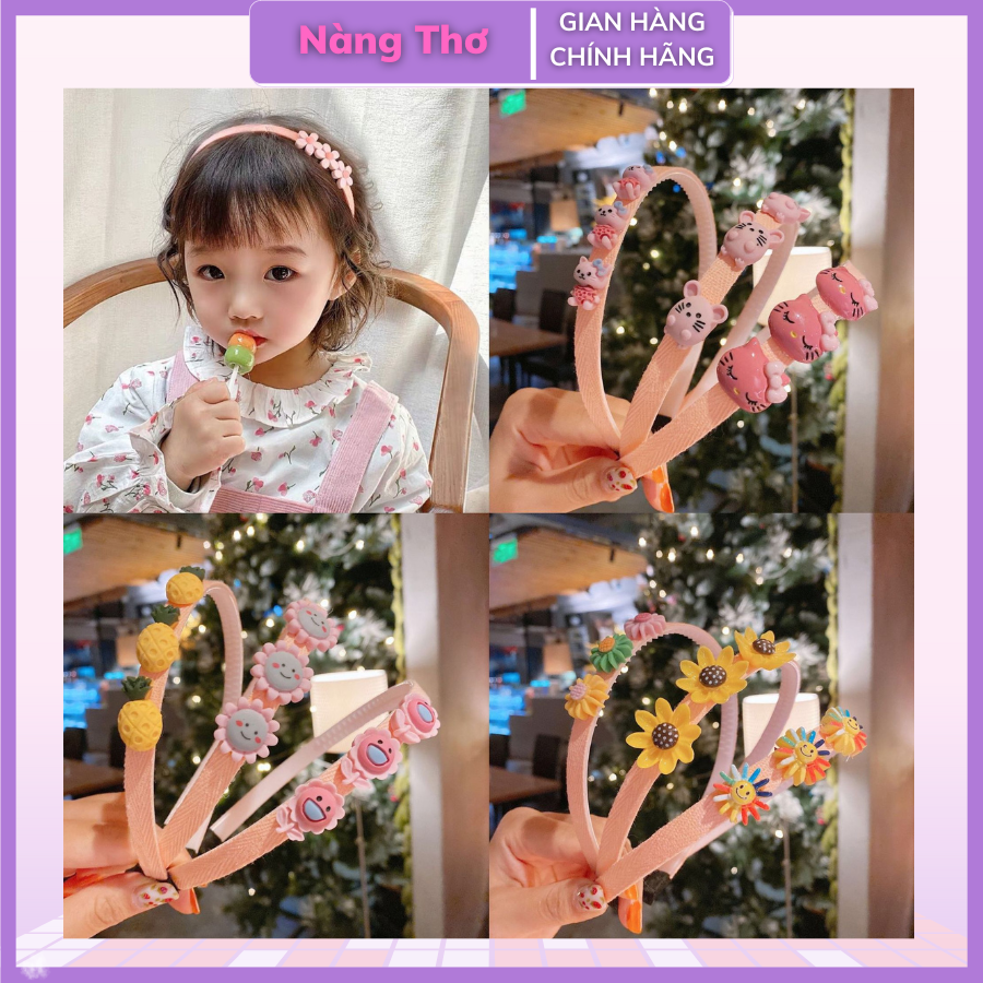 Bờm/Cài Tóc Cho Bé Đính Hoa Xinh Xắn Đáng Yêu