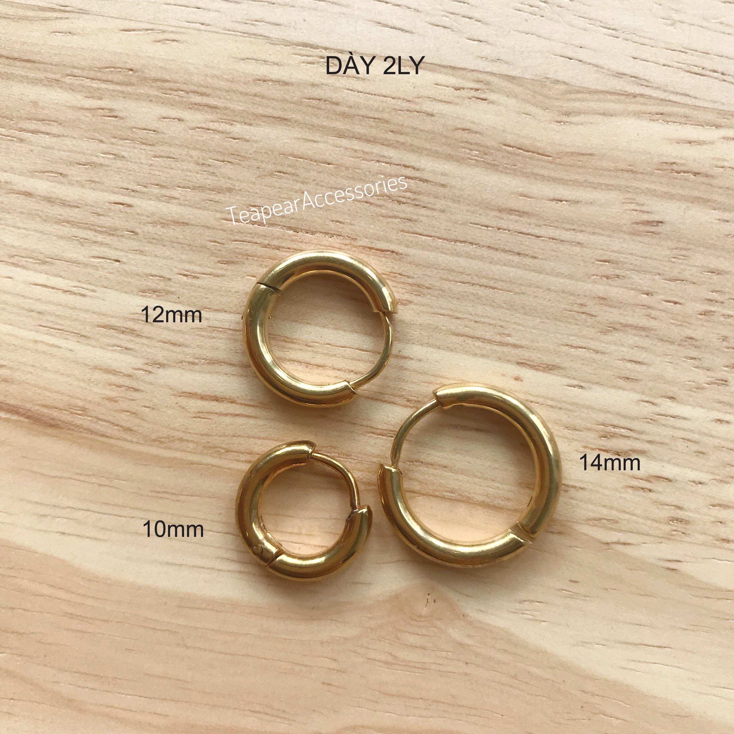 [HCM]KHUYÊN TAI TRÒN BASIC INOX DÀY 2mm