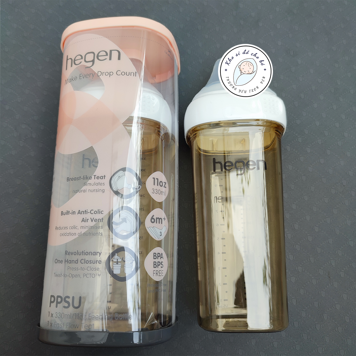 Bình sữa Hegen cao cấp 330ml full hộp gnn