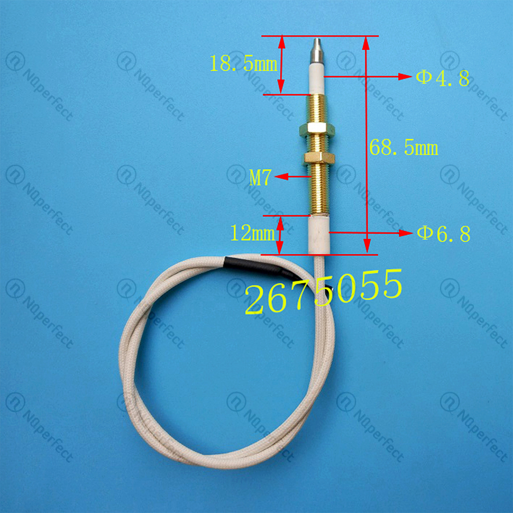 [HCM]Kim sứ/ Dây kim sứ đánh lửa, cảm ứng đa năng [ĐỒNG] bếp gas âm dương dài 38~58cm Ø7 ( có ốc vặn định vị ) - sử dụng ống điếu gang