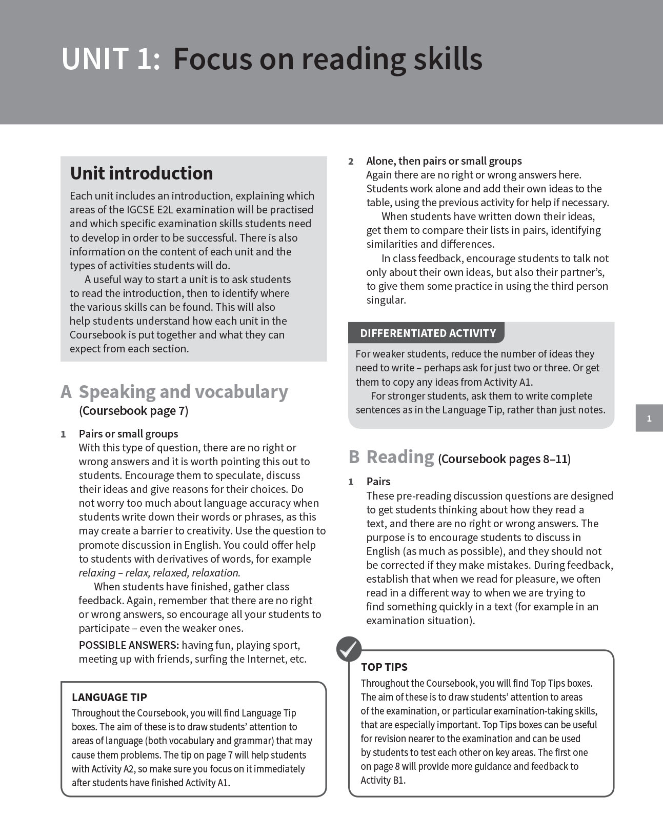 Cambridge IGCSE English as a Second Language Teacher’s Book