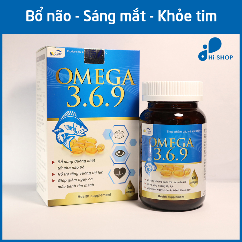 Hộp 60 Viên uống dầu cá Omega 369 Sáng Mắt, Bổ não, Khỏe Tim Mạch