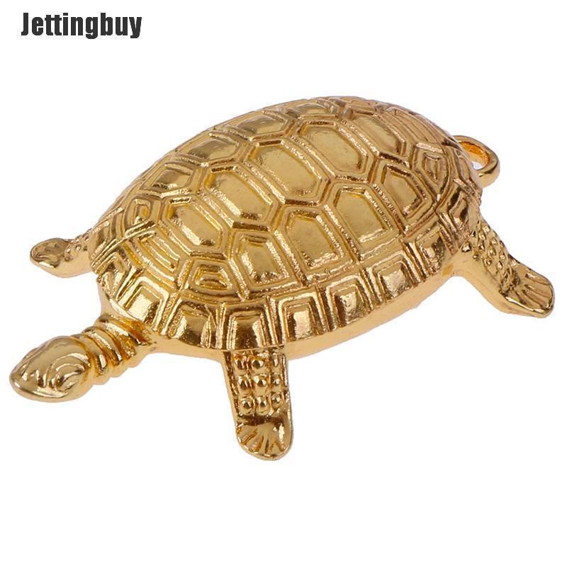 Jettingbuy Feng Shui Golden Money Turtle Lucky Fortune Wealth Home Office Decoration Gift