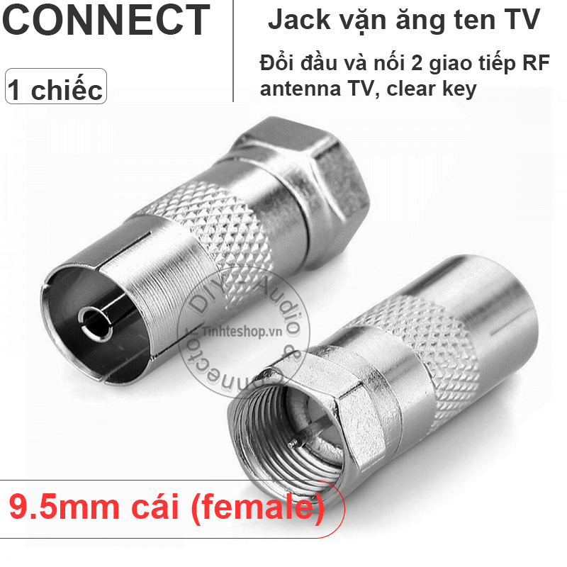 RF TV antenna coupler F5 male to 9.5mm female TV 1PCS