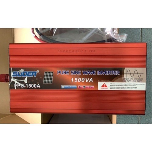 Bộ đổi điện sin chuẩn 1500w 24v sang 220v Suoer - FPC-1500B Suoer đúng công suất