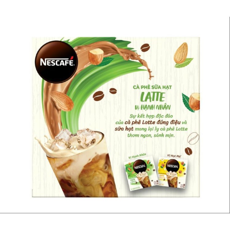 Combo 2 hộp cà phê hoà tan Nescafe latte sữa hạt (2 hộp x 20 gói x 24g)