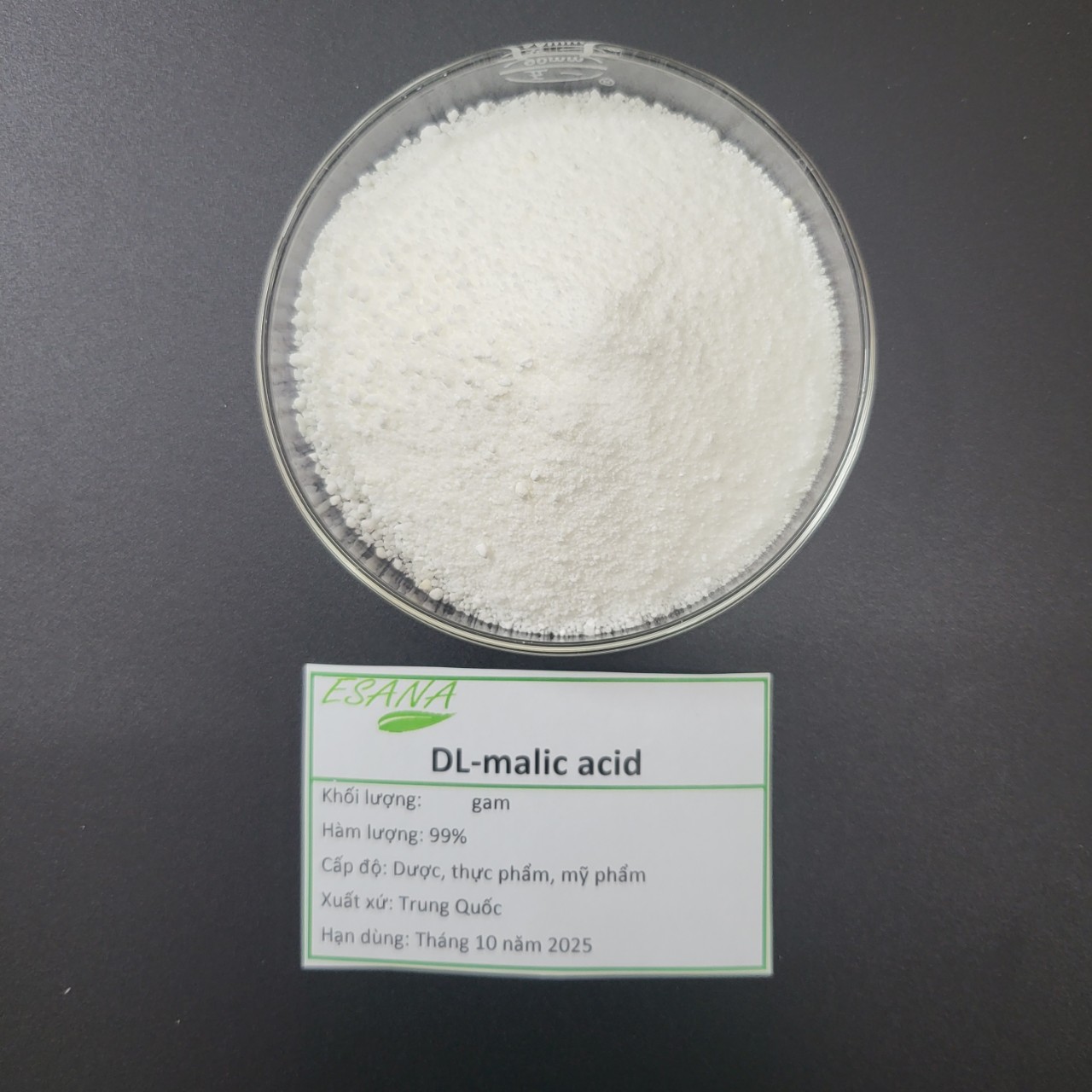 100g - Acid malic nguyên liệu thực phẩm (Axit malic)