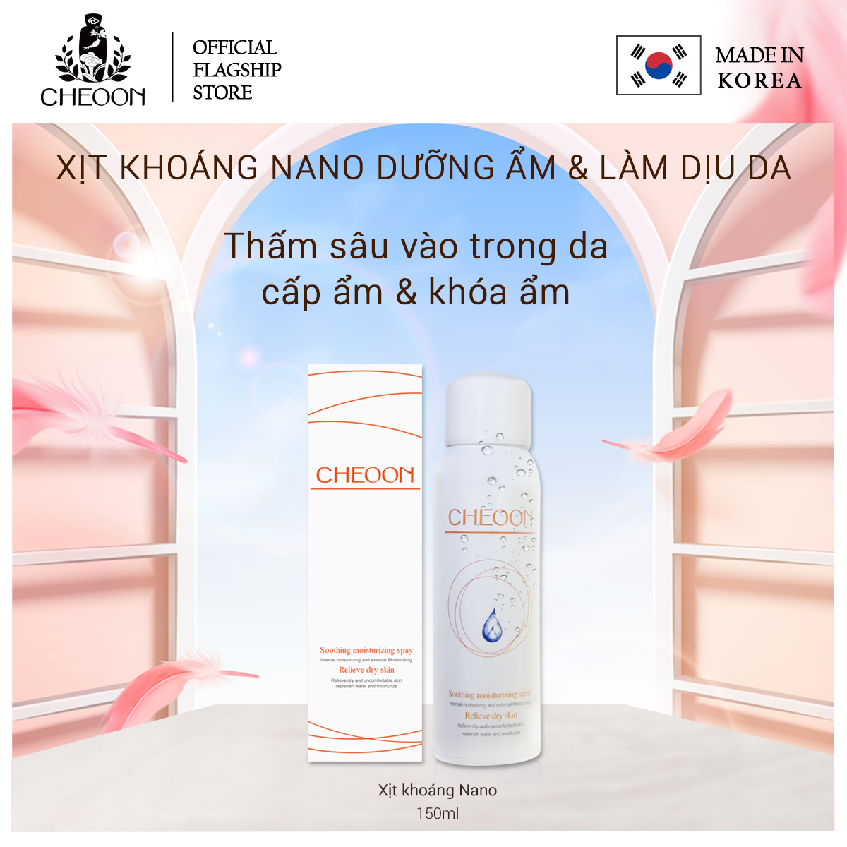 Xịt Khoáng Nano Dưỡng Ẩm, Giữ Ẩm Làm Dịu Da Giảm Các Triệu Chứng Dị Ứng