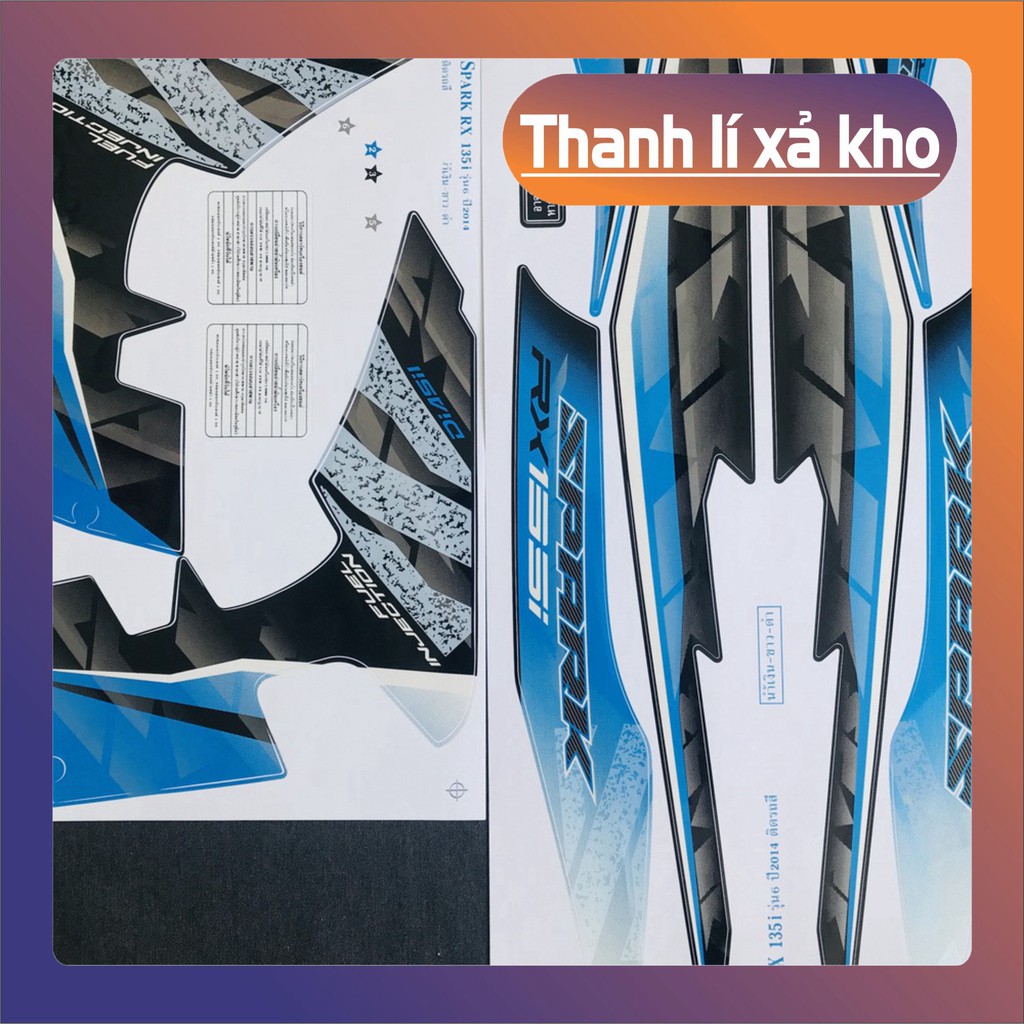 [SIÊU PHẨM] TRỌN BỘ TEM DÁN DÀN ÁO XE EXCITER 135 ĐỜI 2012, 2013 PHONG CÁCH SPARK THÁI, MẪU MÃ SIÊU CHẤT (TEM MÀU XANH NGỌC)