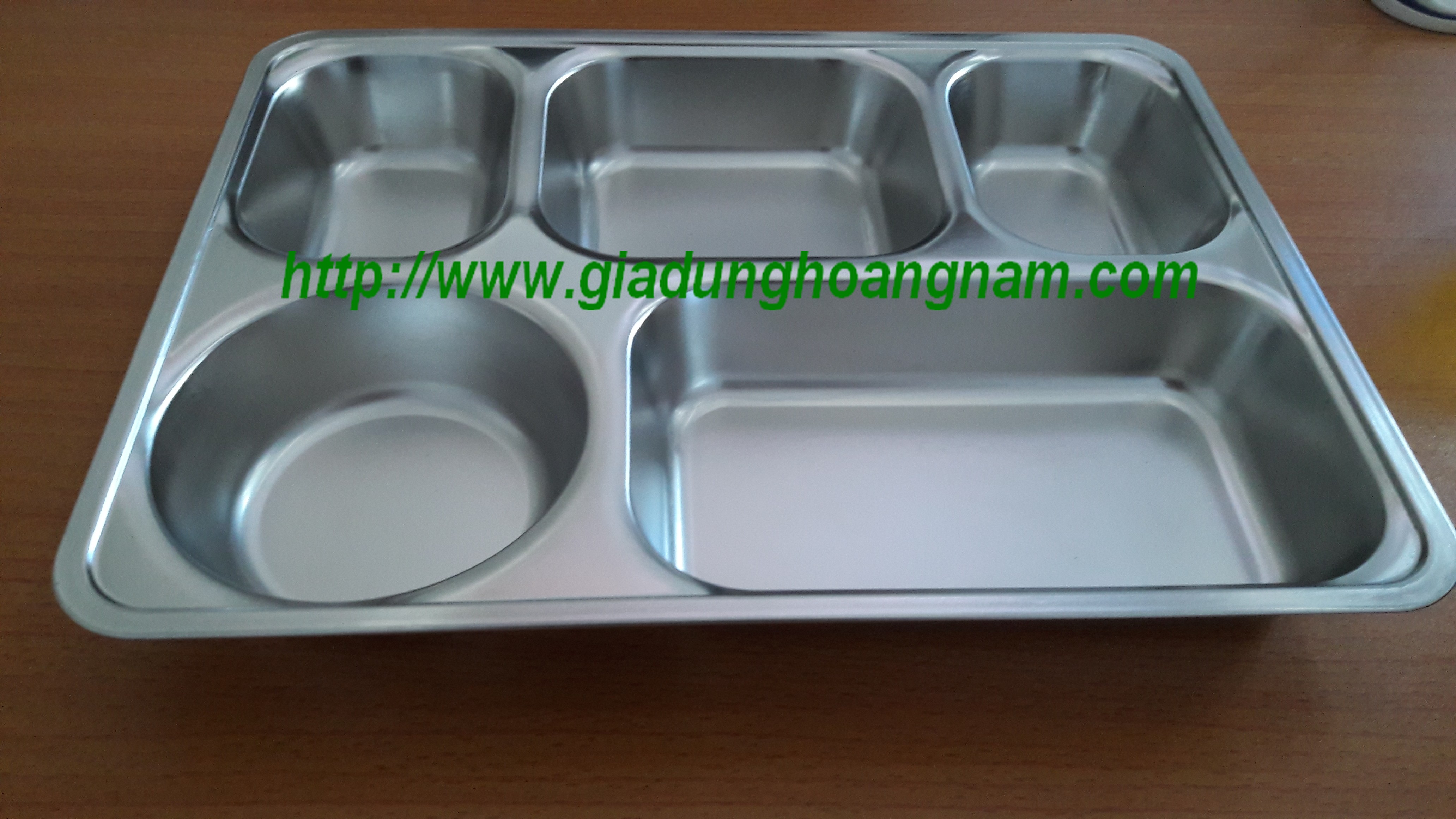 [HCM]Khay cơm 5 ngăn sâu lòng inox lớn - inox 304 ( Không nắp nhựa)