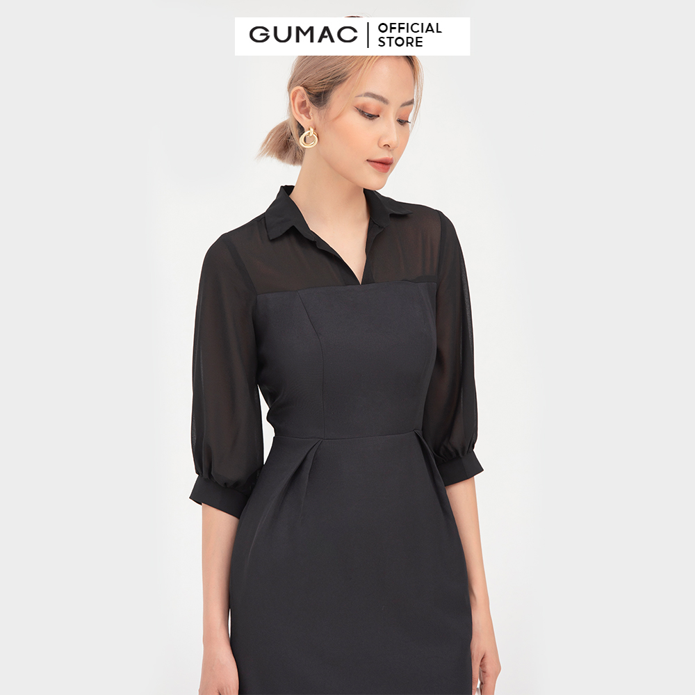 Đầm nữ  xếp ly eo  DB764 mẫu mới GUMAC