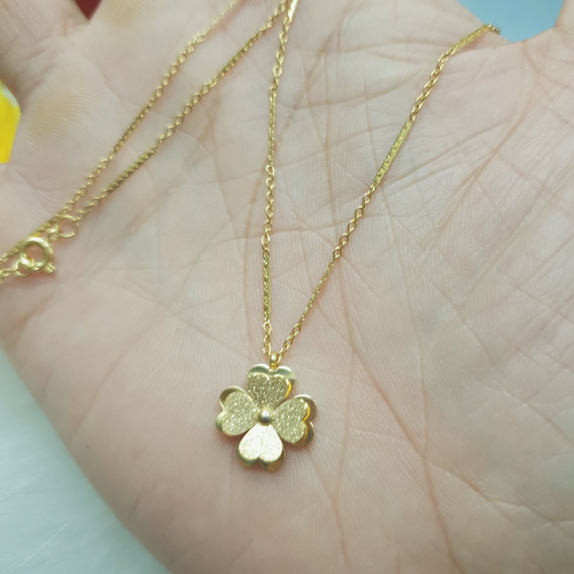 (Không kiêng mồ hôi-Không đen)Dây Chuyền Nữ Trúc Nhỏ 4 Lá May Mắn Titanium Cao Cấp- Dùng lâu dài tắm rửa không đen