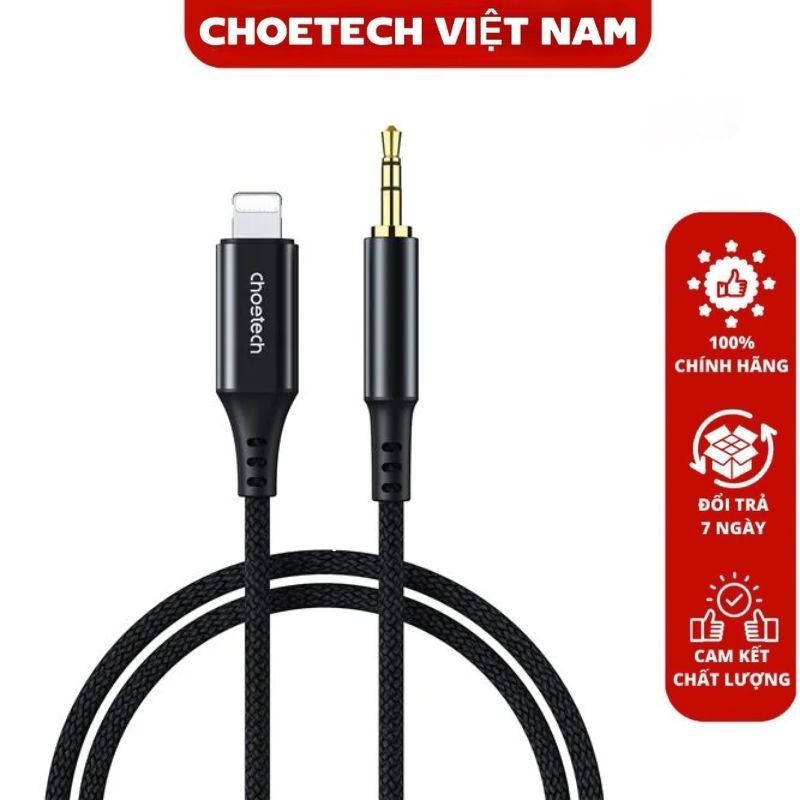 Cáp chuyển đổi từ Lightning ra Audio 3.5mm Choetech AUX007