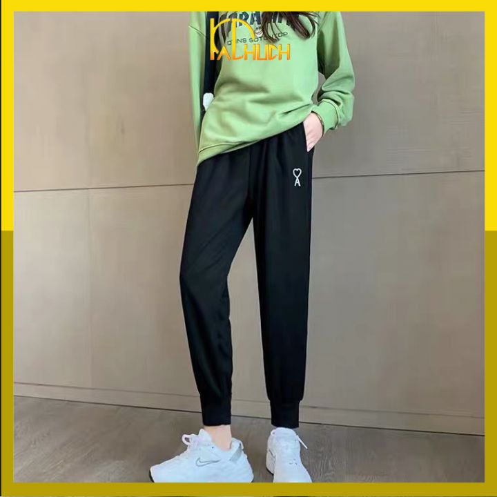 [Hoàn Tiền 15%] QUẦN JOGGER NỈ IN A TIM FORM 40-80KG