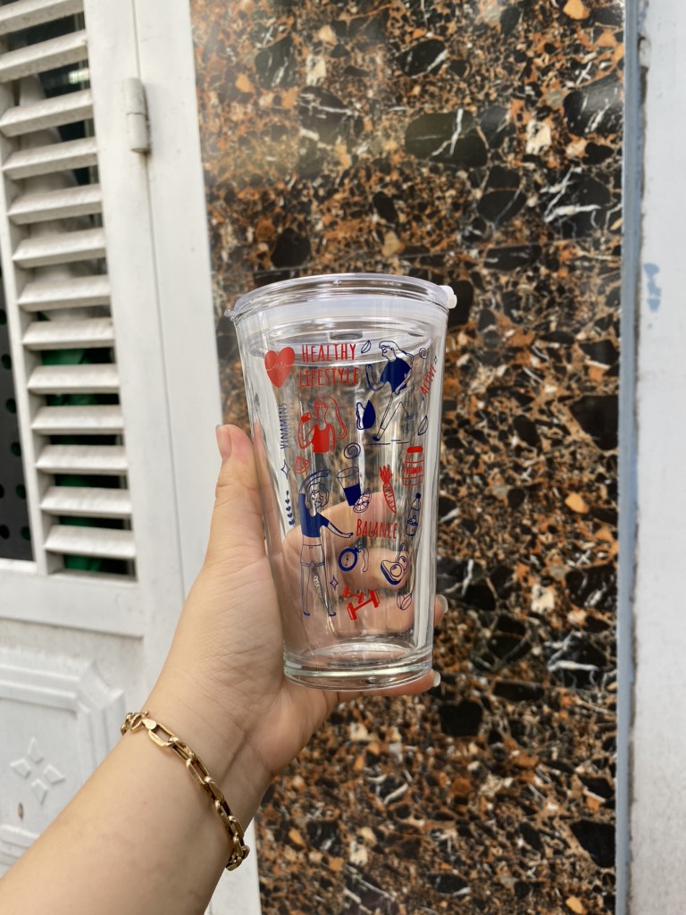Ly thuỷ tinh nắp nhựa hkm P&G