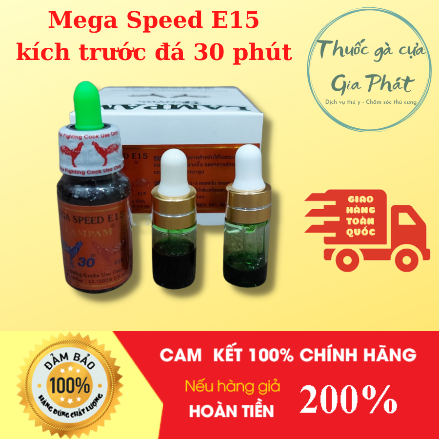 Mega Speed E15 (Thuốc đá xanh) Thuốc gà đá KÍCH trước đá 30 phút